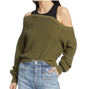 NWT Veronica Beard Prescott Off-the-shoulder Sweater - Size M